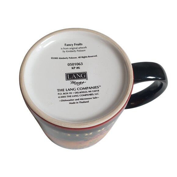 Vintage Decorative Ceramic Lang Mug Fancy Fruits Design Country Kitchen Decor - Picture 5 of 5